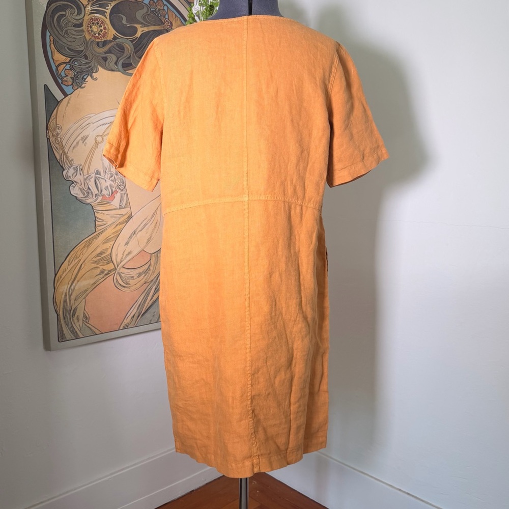 Women’s Garment-Dyed 100% Linen Summer Dress Size Small - Picture 3 of 6
